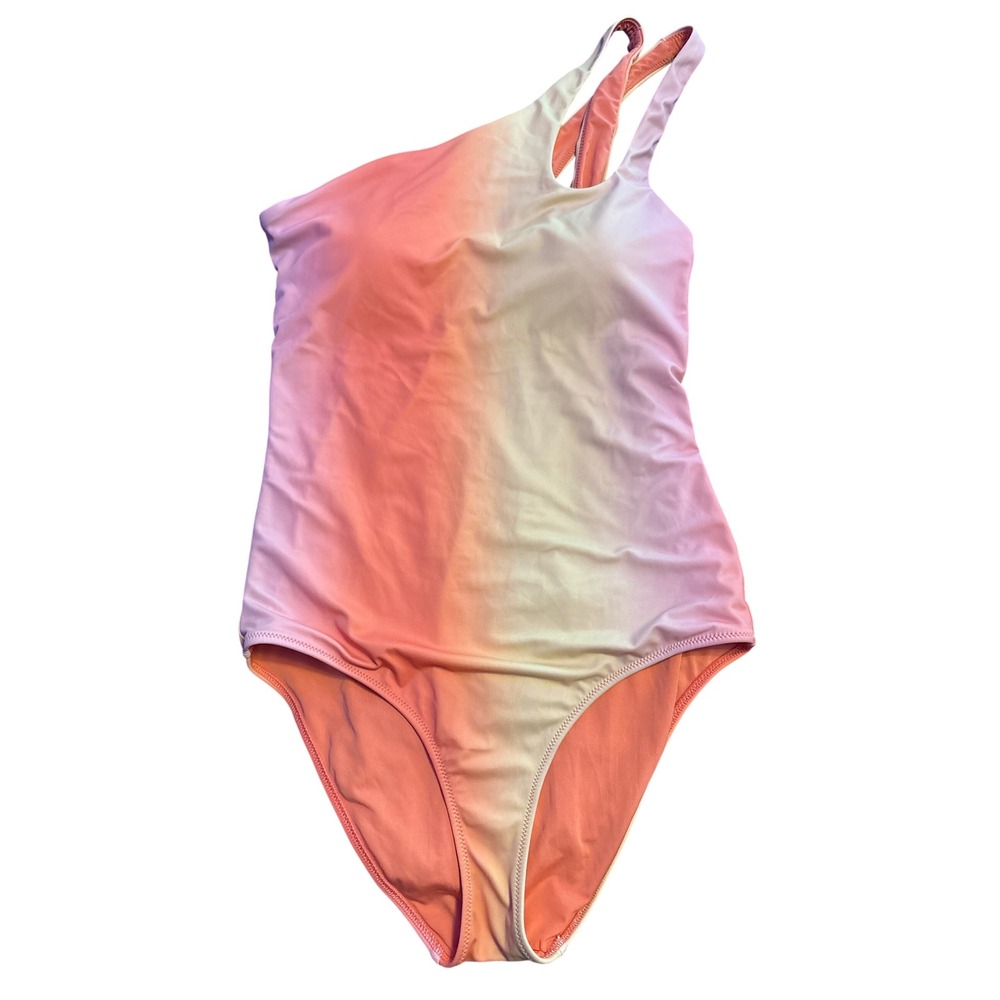 Aerie Real Good Pastel Colorblock One Shoulder Full Coverage Swimsuit Small